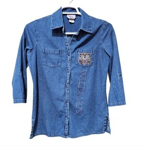 Women's Vintage Nitro Denim Kentucky Wildcats Beaded Shirt Size‎ Medium